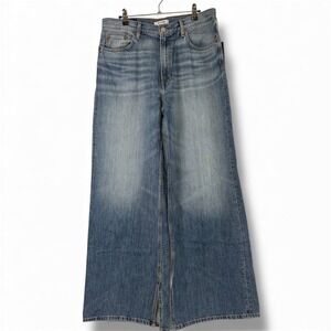 NEW RE/DONE Wide Leg Jeans Women's 27 Denim Vintage Flow Light Wash Split Hem‎